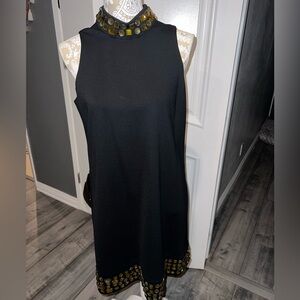 INC Black Cocktail Dress W/ Gold accents
